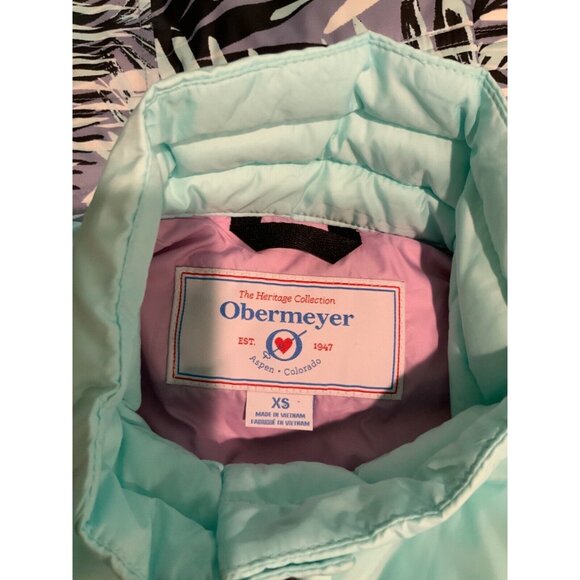 Obermeyer Light Green & Gray Leaf Pattern Button-Up Vest, Size XS - Picture 6 of 6